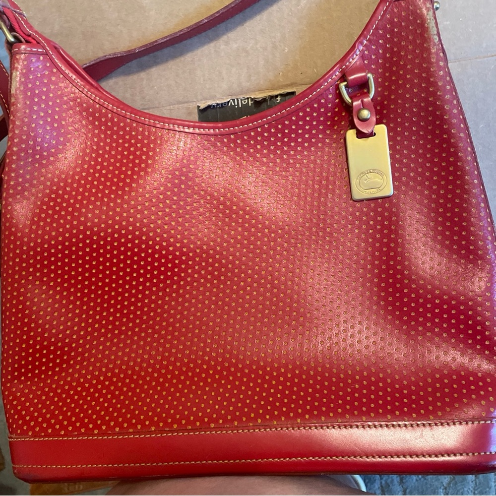 Doorbell & Bourke red perforated bag . Little old